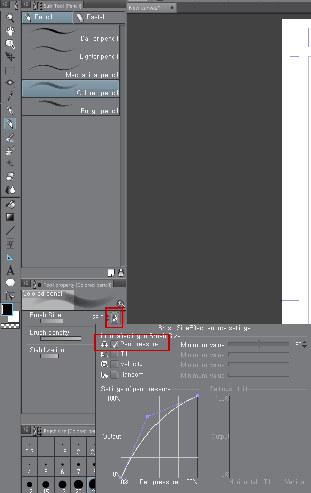 Clip Studio Brush Settings