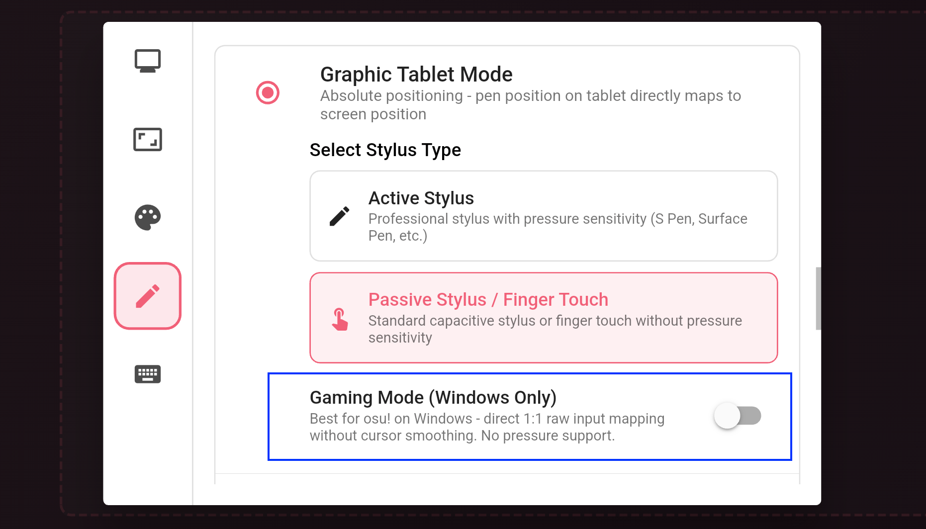VirtualTablet: Bluetooth - Gaming Mode
