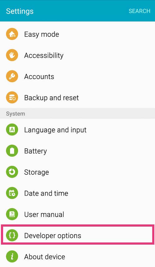 Enable USB Debugging
